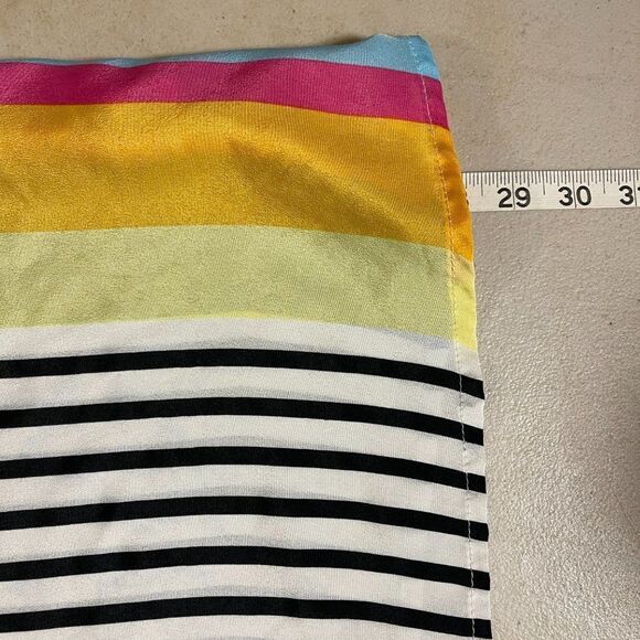 Umgee Loose Fit Colorful Blouse Tank Top Large Striped Blue White - Picture 8 of 11